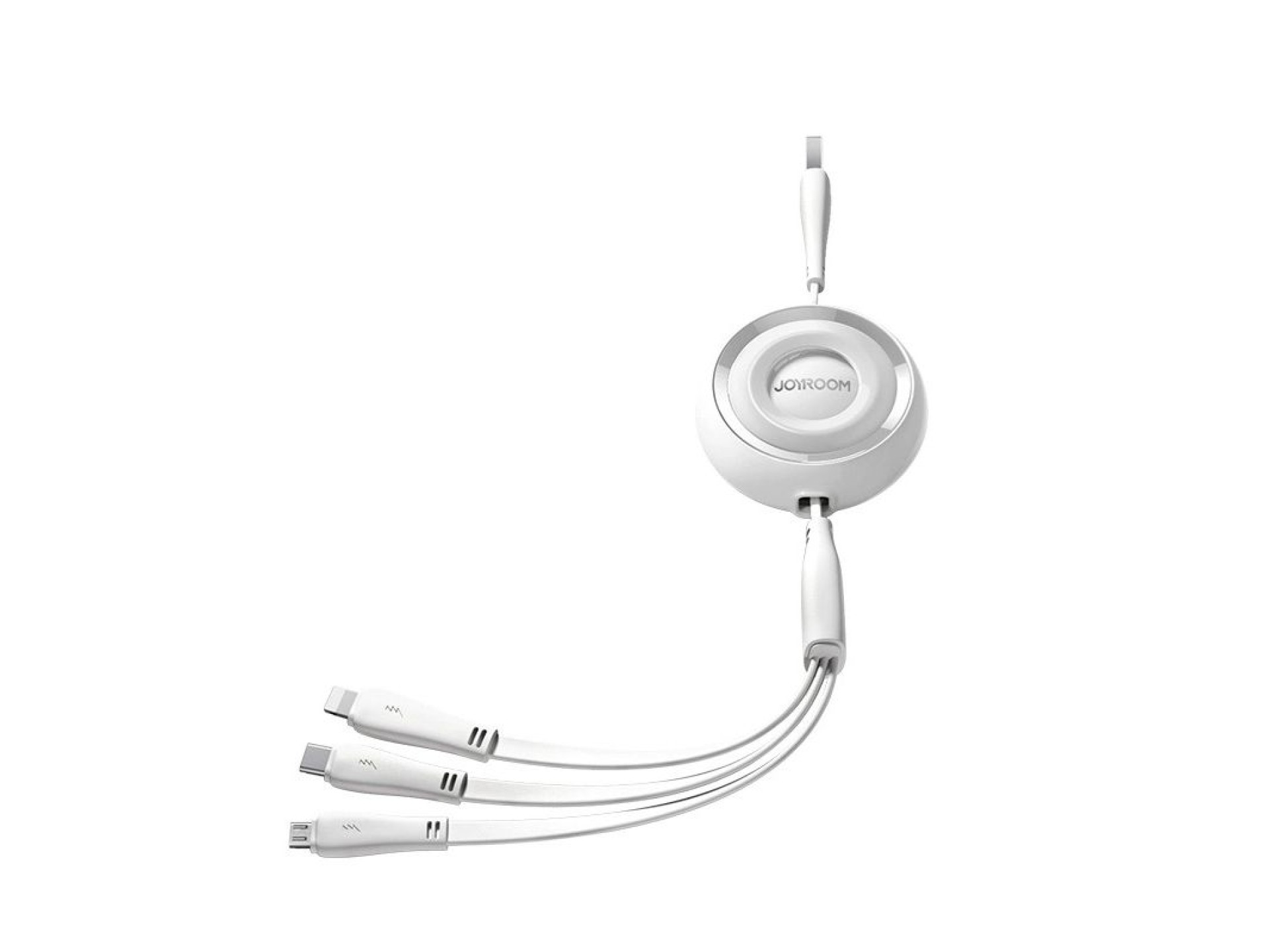Cable retráctil Joyroom Colorful Series S-A40 3 en 1 USB-A - USB-C / Lightning / Micro USB 1 m - Bla