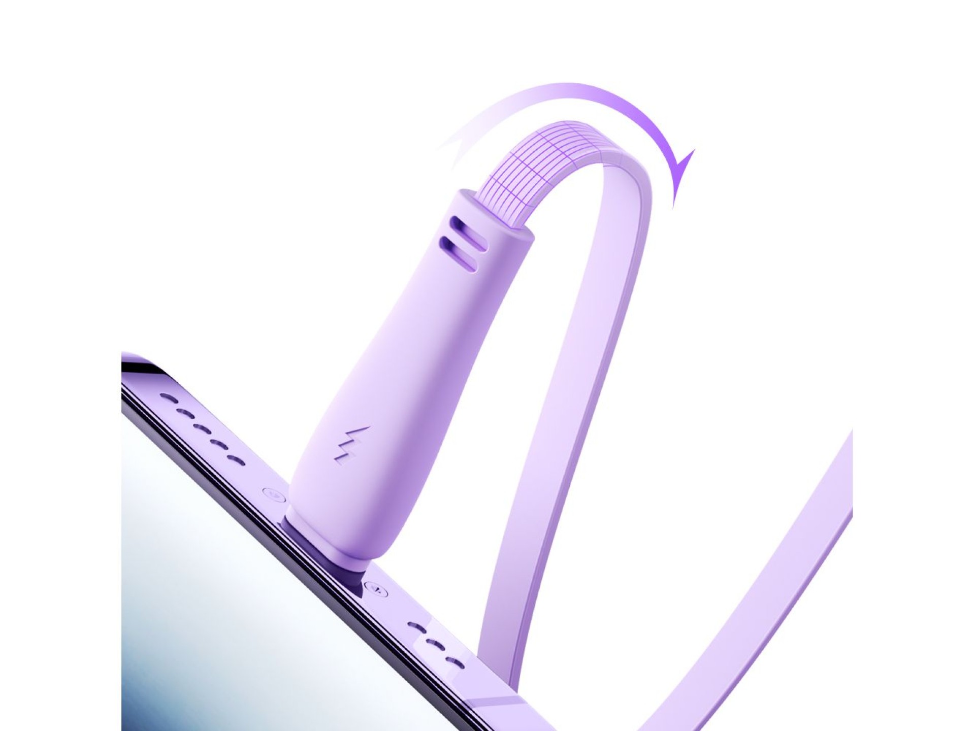Joyroom Colorful Series S-A40 Cable Retractable 3in1 USB-A - USB-C / Lightning / Micro USB 1m - Purp
