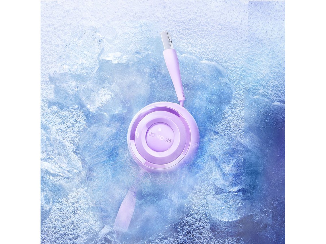 Joyroom Colorful Series S-A40 Cable Retractable 3in1 USB-A - USB-C / Lightning / Micro USB 1m - Purp