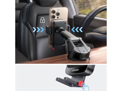 Soporte para coche Joyroom JR-ZS241S con cargador inductivo para salpicadero - negro