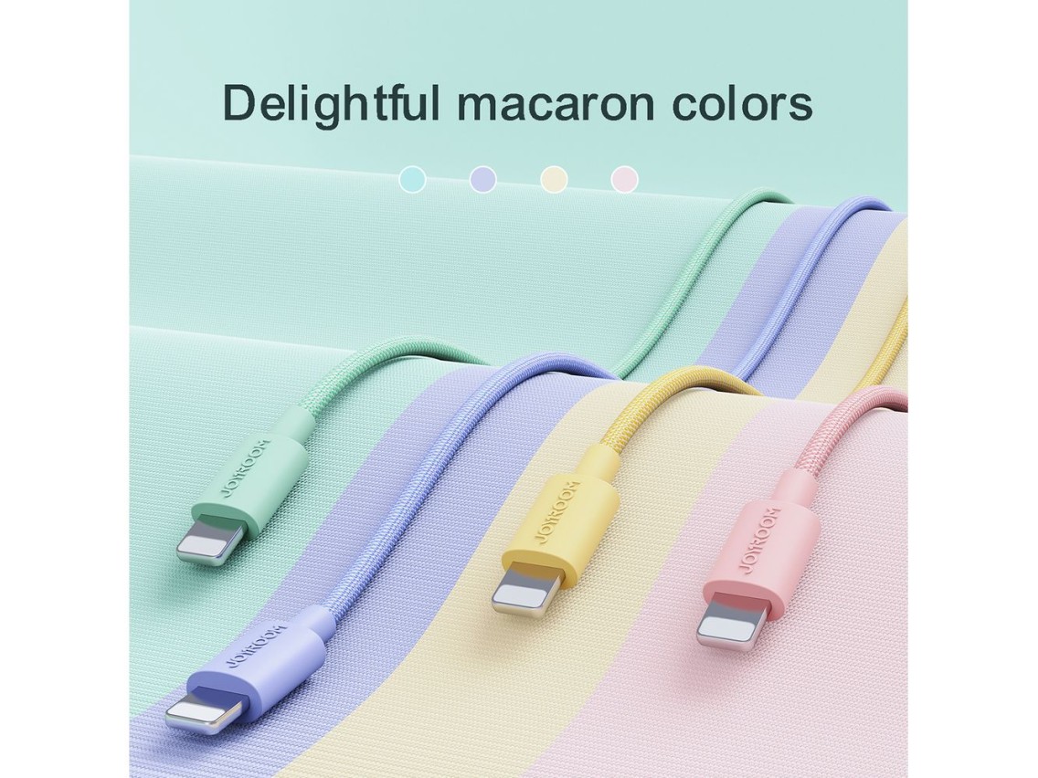 Cable de datos Joyroom Colorful S-2030M13 USB-A / Lightning 2.4A 2m - rosa