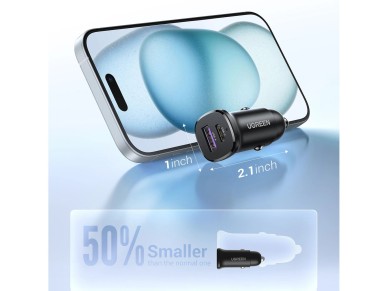 Ugreen EC305 25845 car charger USB-C USB-A 30W - black