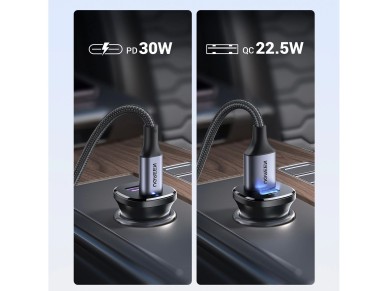Ugreen EC305 25845 car charger USB-C USB-A 30W - black