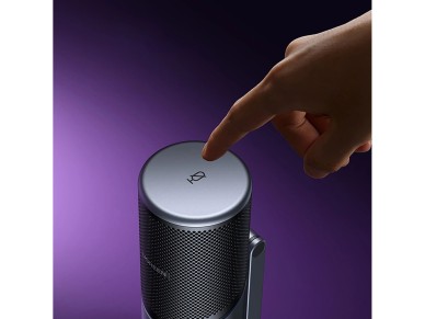 Micrófono de escritorio Ugreen CM769 con USB-A y LED RGB - Plateado