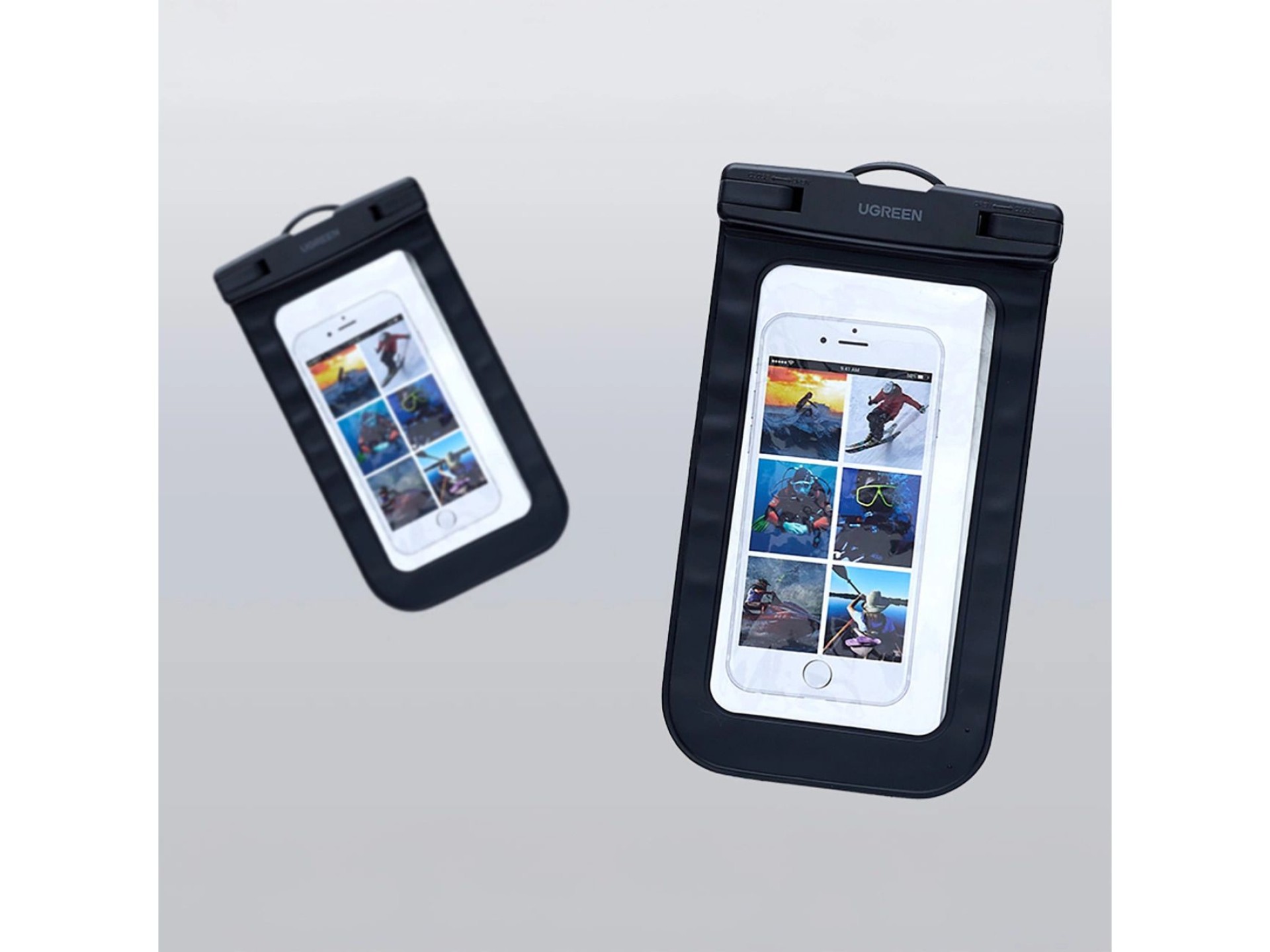 Funda impermeable para celular Ugreen LP716 con certificación IPX8 - Negra