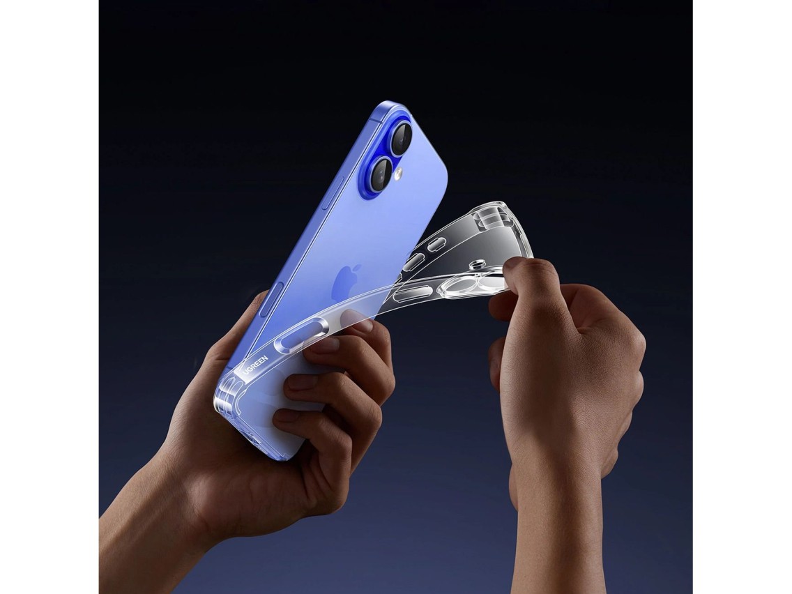 Funda Ugreen Bright Cushion CA101 para iPhone 16 Plus - Transparente