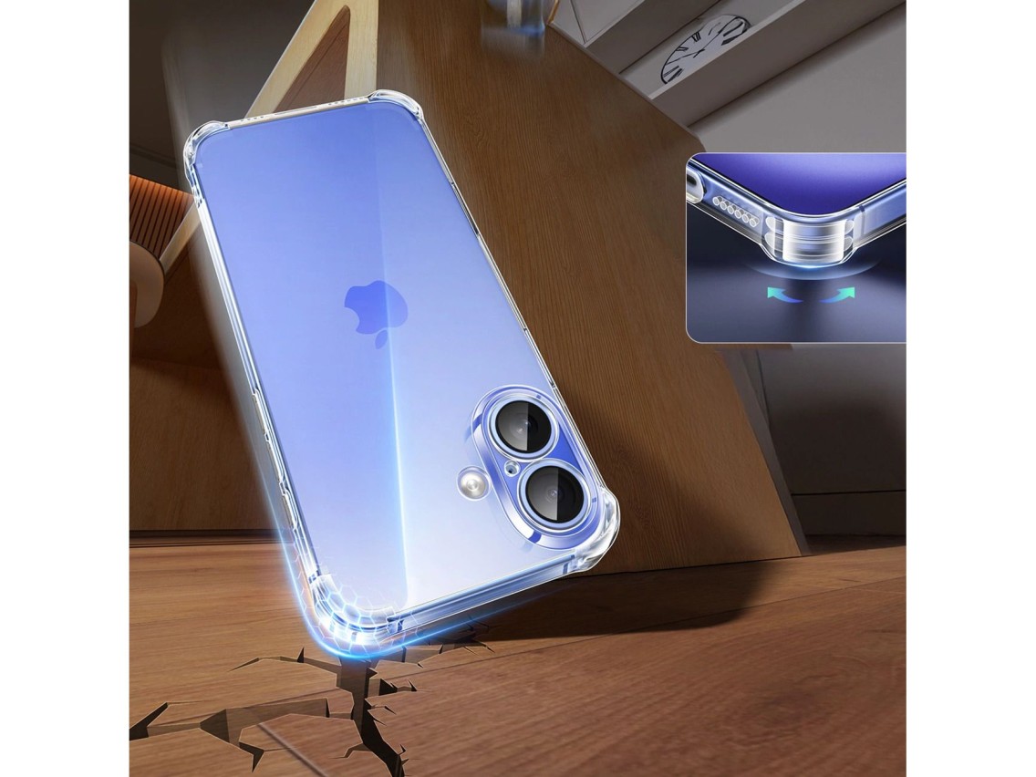 Funda Ugreen Bright Cushion CA101 para iPhone 16 Plus - Transparente
