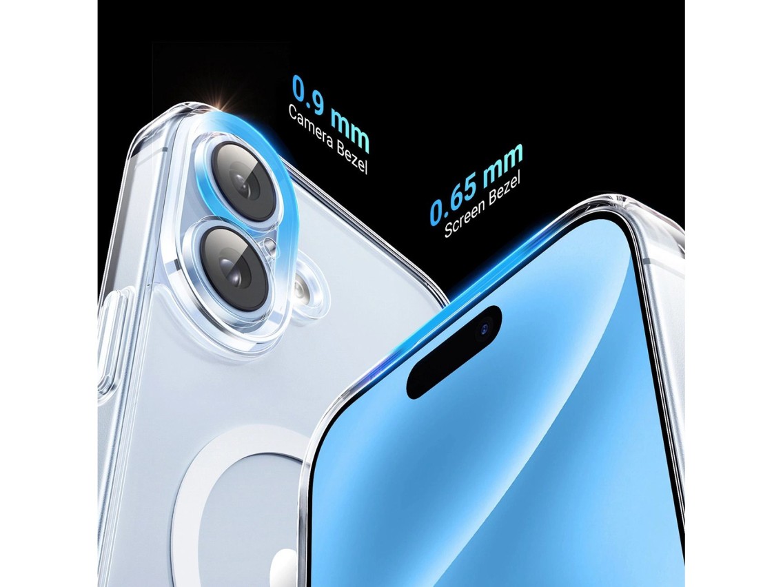 Capa magnética transparente Ugreen Classy para iPhone 16 - Transparente