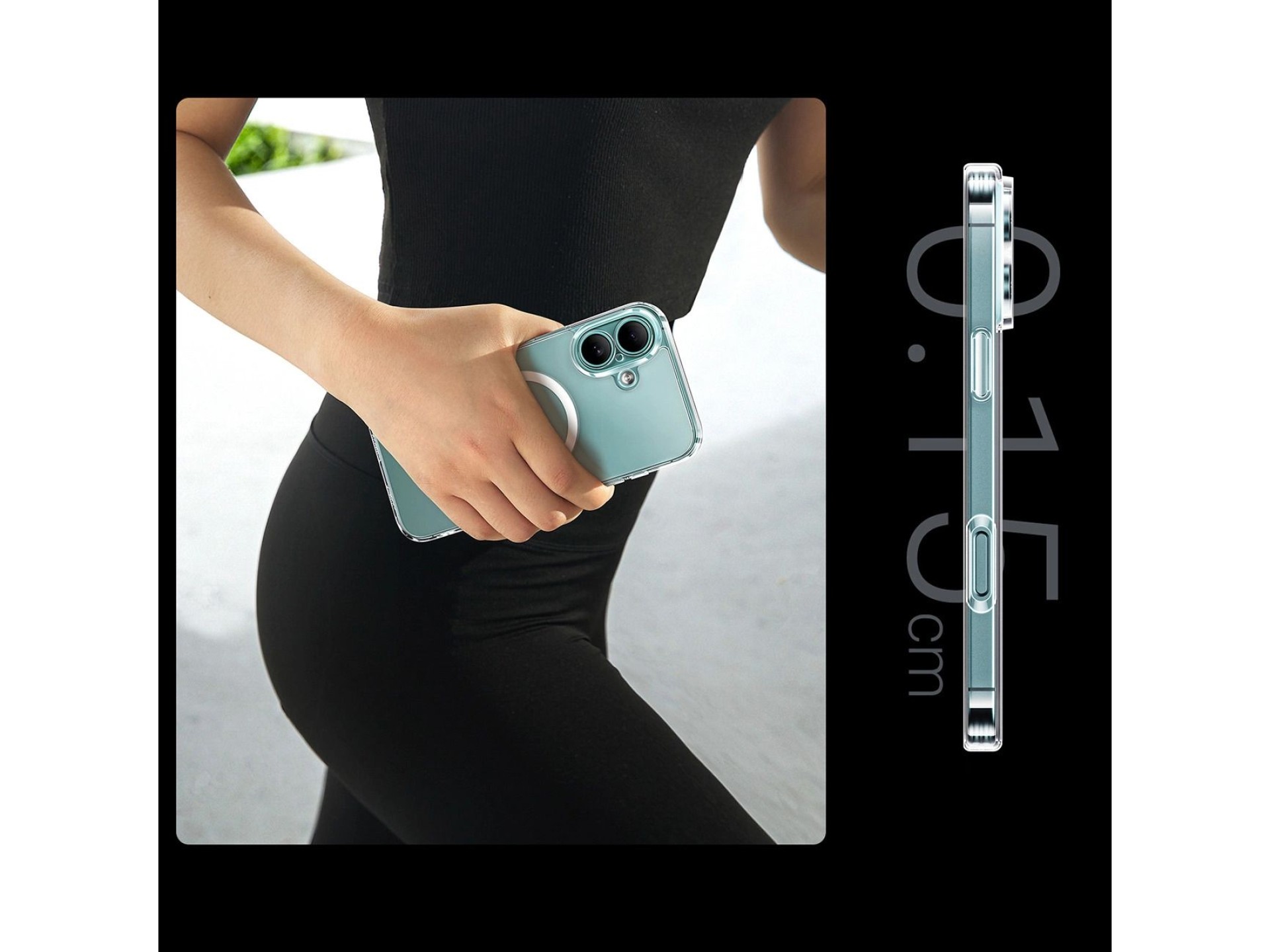 Capa magnética transparente Ugreen Classy com MagSafe para iPhone 16 Plus - Transparente