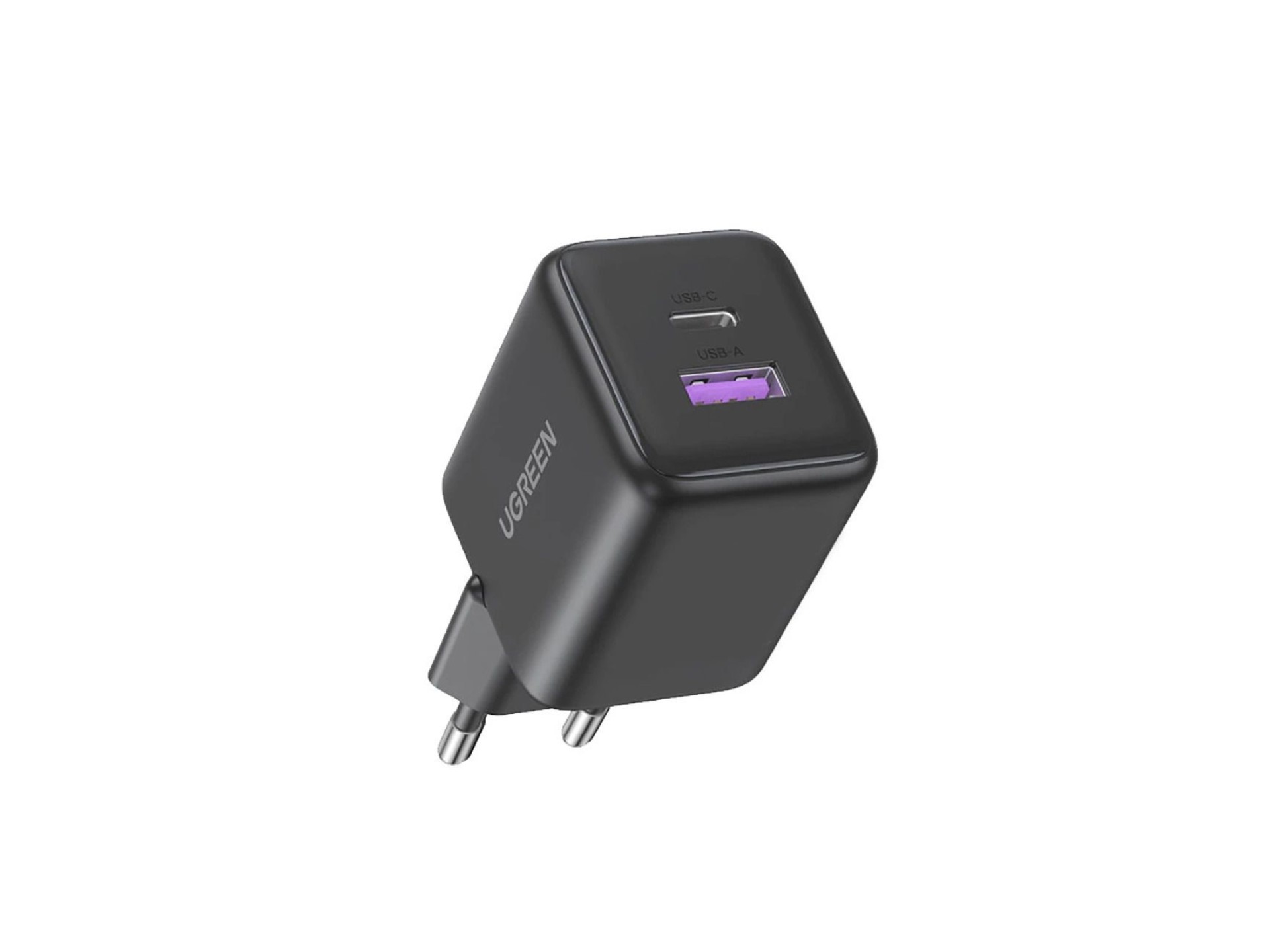 Carregador de parede Ugreen X516 30W GaN 1x USB-A 1x USB-C - Cinza