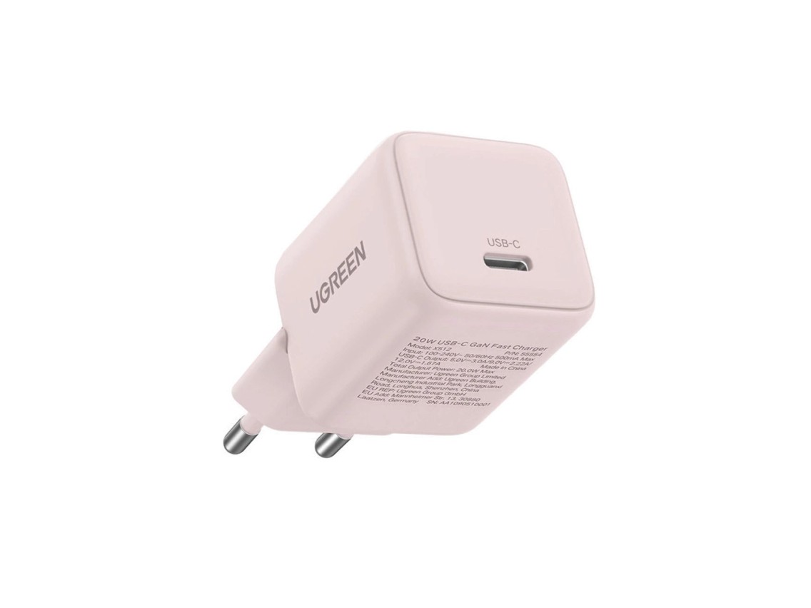 Ugreen X512 20W GaN 1x USB-C Wall Charger - Pink