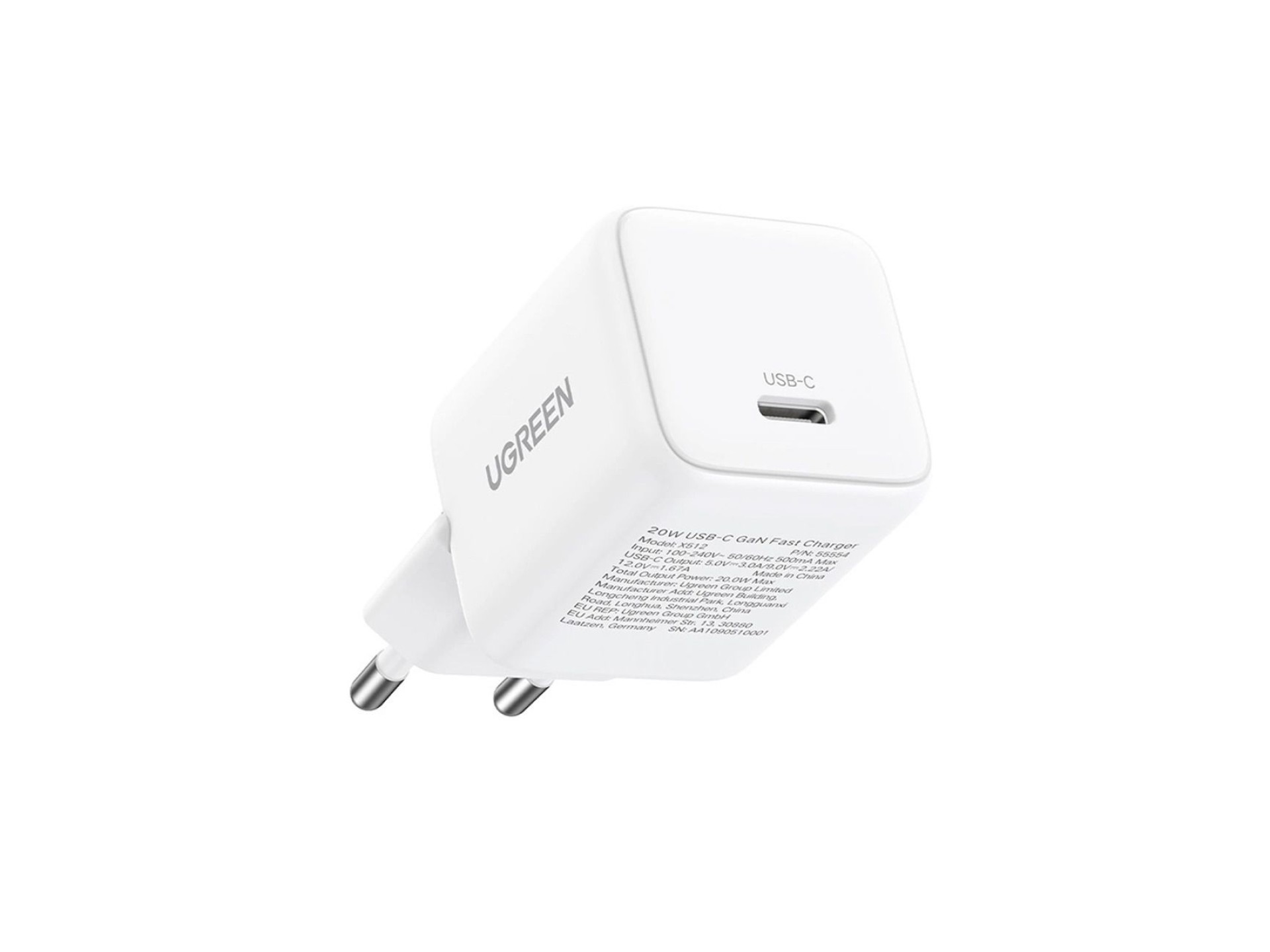 Carregador de parede Ugreen X513 30W GaN 1x USB-C - Branco