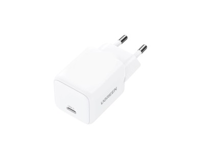 Ugreen X513 30W GaN Wall Charger 1x USB-C + 1m USB-C Cable - White Ugreen X513 30W GaN Wall Charger 1x USB-C + 1m USB-C Cable - White
