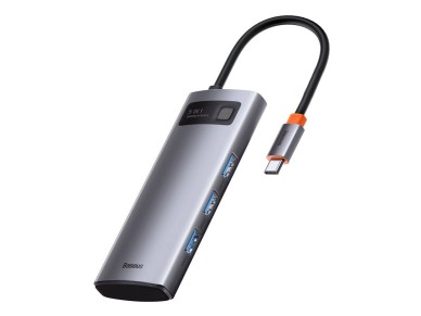Concentrador multifuncional 5 en 1 Baseus Metal Gleam Series USB tipo C - Suministro de energ�a USB 