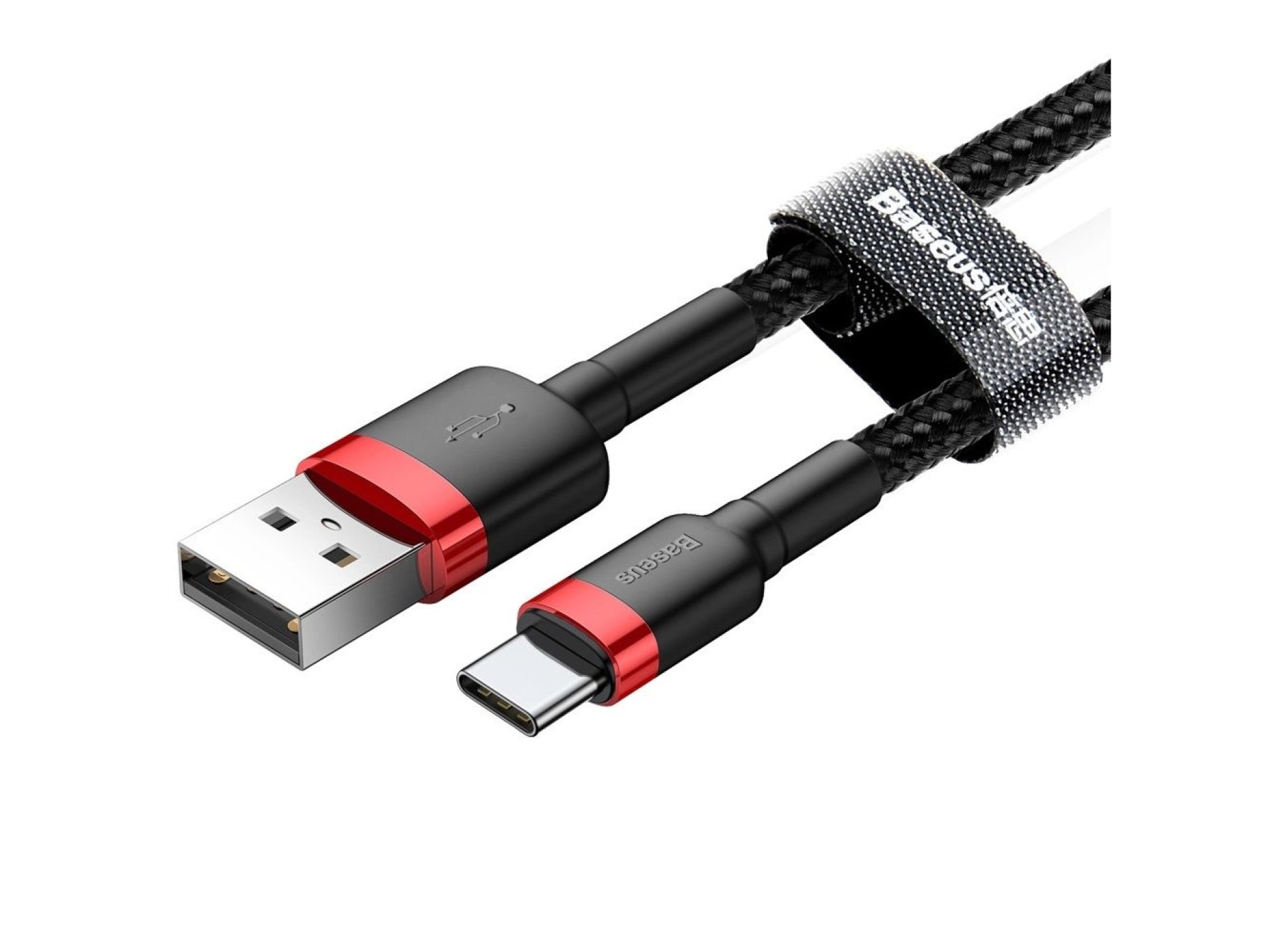 Baseus Cafule USB-A / USB-C QC 3.0 3A cable 0.5 m - black and red