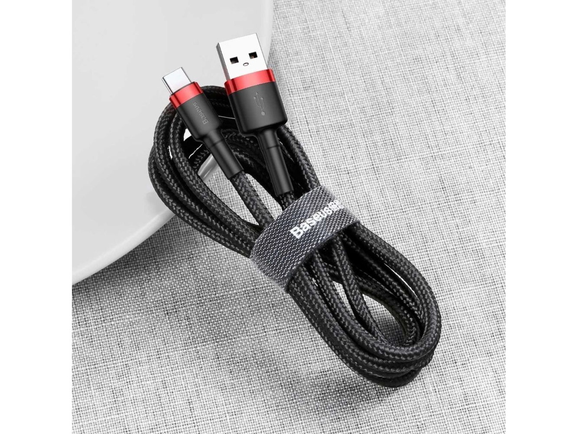 Baseus Cafule USB-A / USB-C QC 3.0 3A cable 0.5 m - black and red