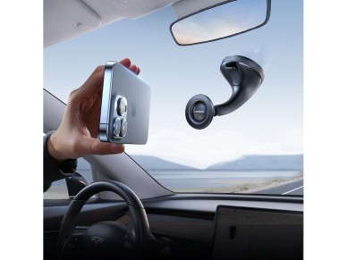 Suporte magnético para carro Joyroom JR-ZS406 para para-brisa/painel de instrumentos - preto Suporte magnético para carro Joyroom JR-ZS406 para para-brisa/painel de instrumentos - preto