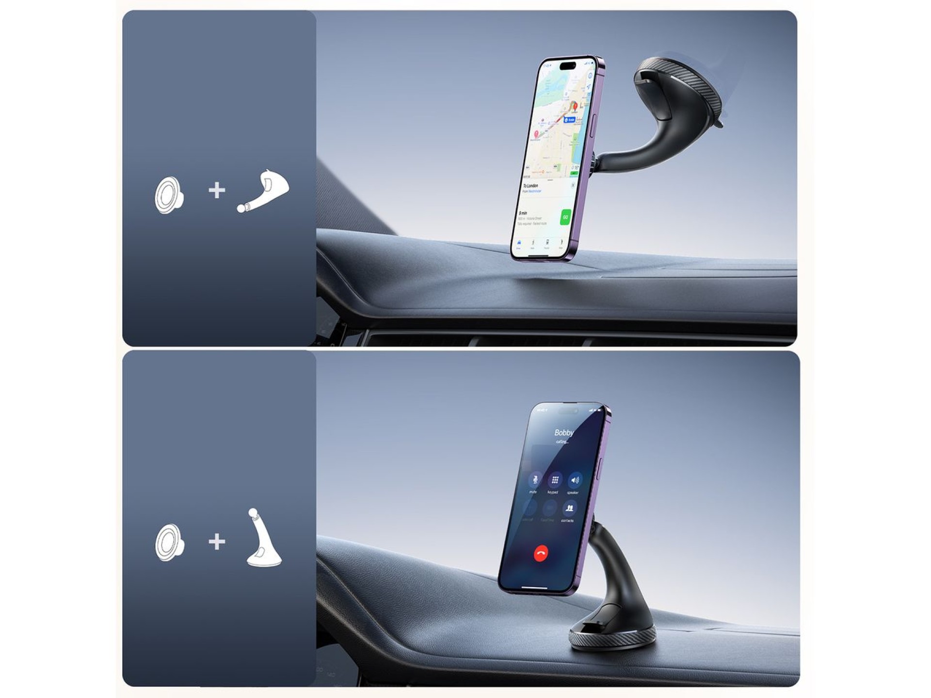 Joyroom JR-ZS406 magnetic car holder for windshield / cockpit - black