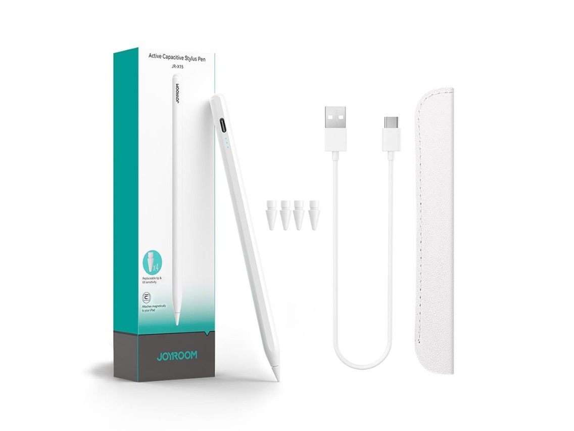 Lápiz activo Joyroom JR-X15, 130 mAh, USB-C - blanco