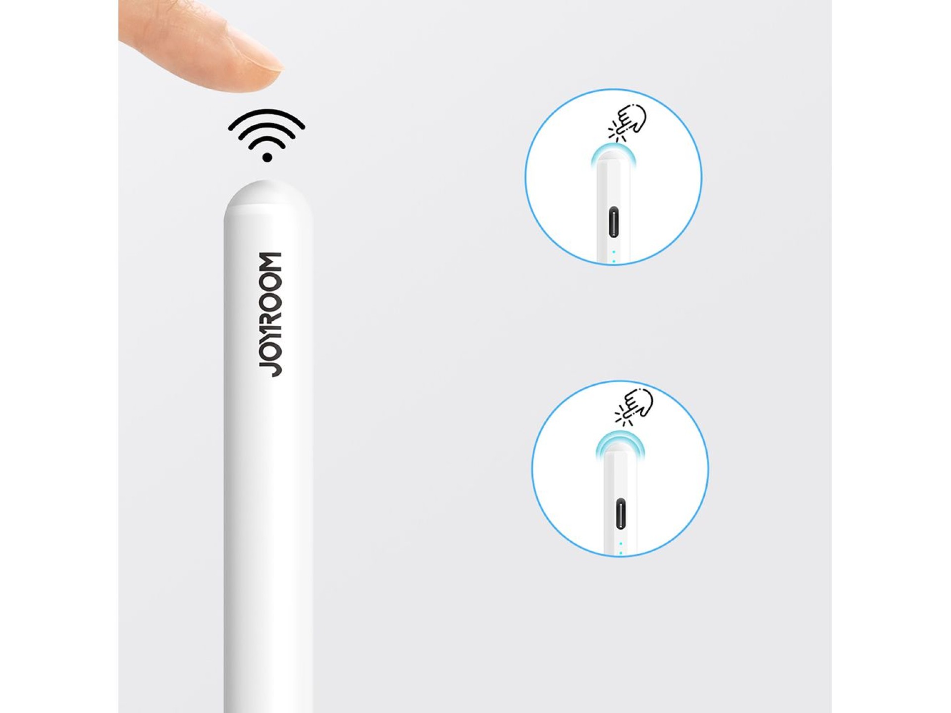 Caneta ativa Joyroom JR-X15, 130mAh, USB-C - branca