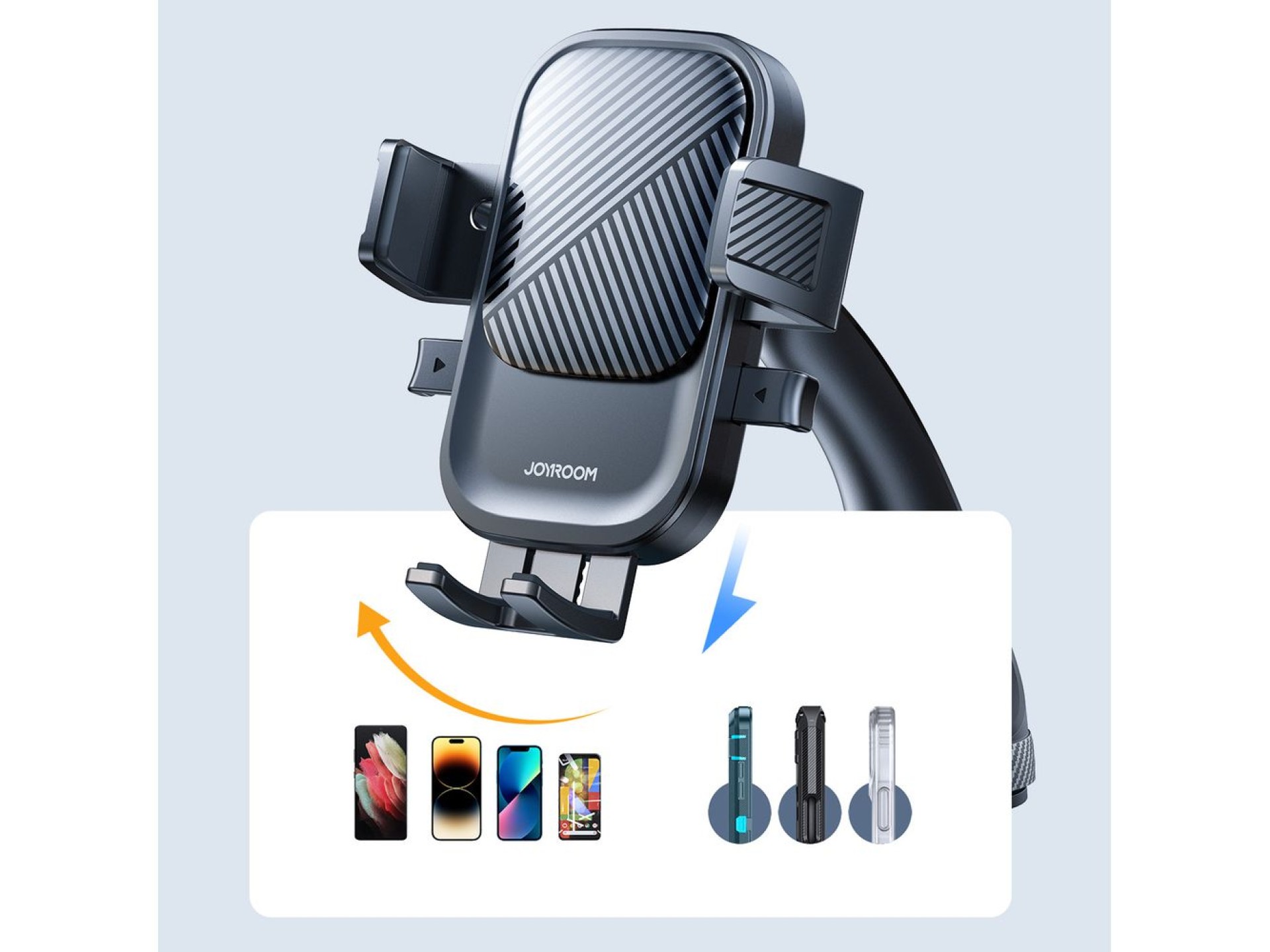 Joyroom JR-OK6 clamp phone holder for glass - black