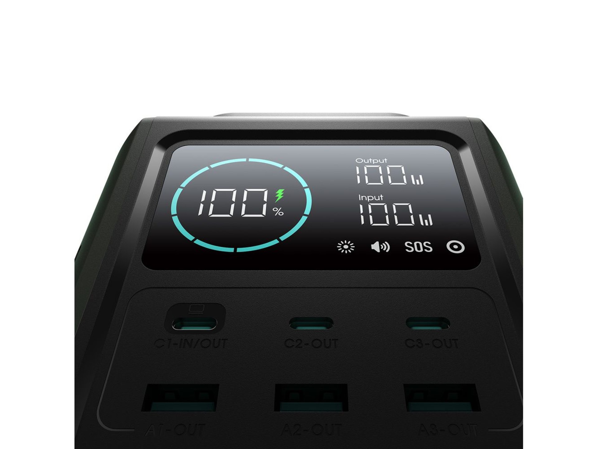 Batería externa Joyroom JR-PBF10 de 75000 mAh y 100 W con 3 puertos USB-C y 3 puertos USB-A, lintern