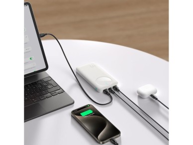 Bater�a externa Joyroom JR-PBF12 10000mAh 2.4A 2x USB-A 1x USB-C - blanca