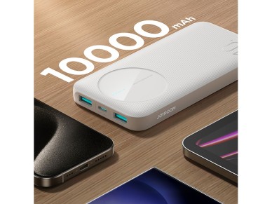 Bater�a externa Joyroom JR-PBF12 10000mAh 2.4A 2x USB-A 1x USB-C - blanca