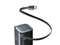 Joyroom JR-TCL02 65W USB-A USB-C GaN charger with built-in USB-C cable - black Joyroom JR-TCL02 65W USB-A USB-C GaN charger with built-in USB-C cable - black