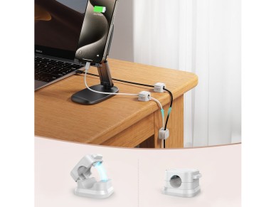 Joyroom JR-ZS368 magnetic cable organizer - white (6 pcs.)