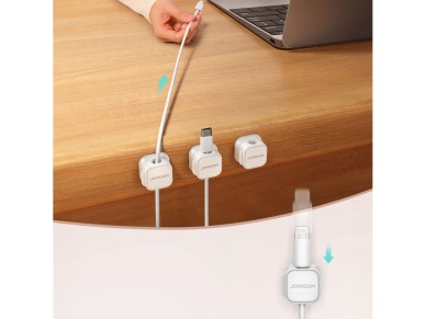 Joyroom JR-ZS368 magnetic cable organizer - white (6 pcs.)