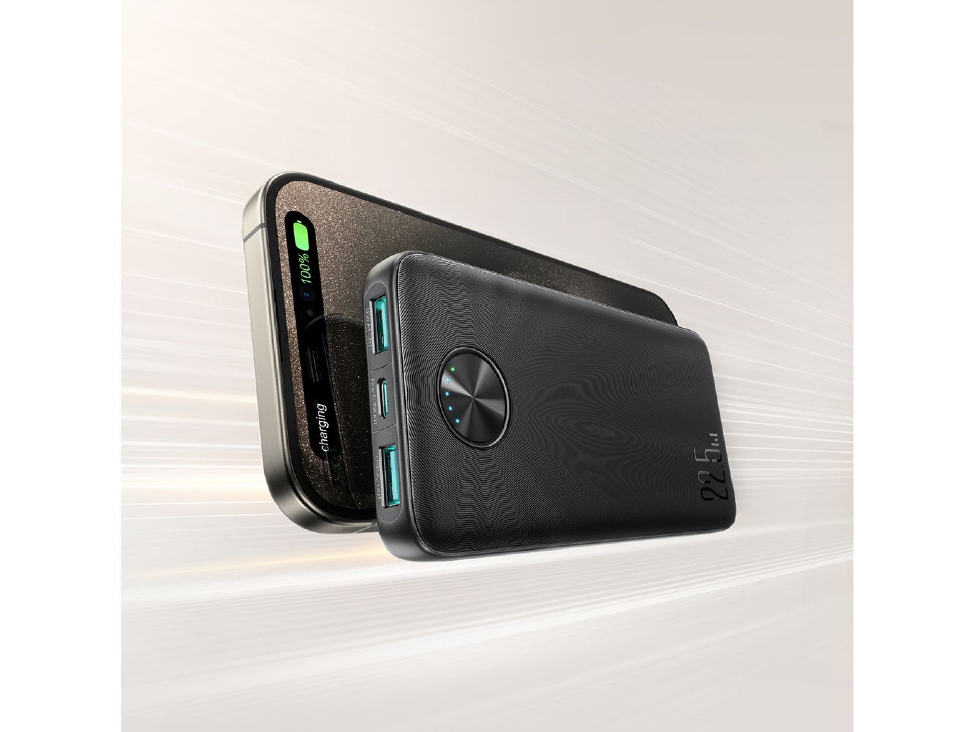 Powerbank Joyroom JR-PBF15 10000mAh USB-C USB-A 22.5W - black