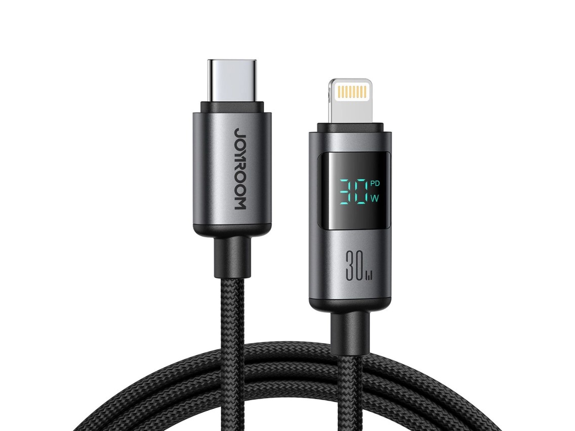 Joyroom S-A16 Pro Prism Series 30W USB-C - Lightning Cable with Display 1.2m - Black