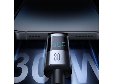 Joyroom S-A16 Pro Prism Series 30W USB-C - Lightning Cable with Display 1.2m - Black Joyroom S-A16 Pro Prism Series 30W USB-C - Lightning Cable with Display 1.2m - Black
