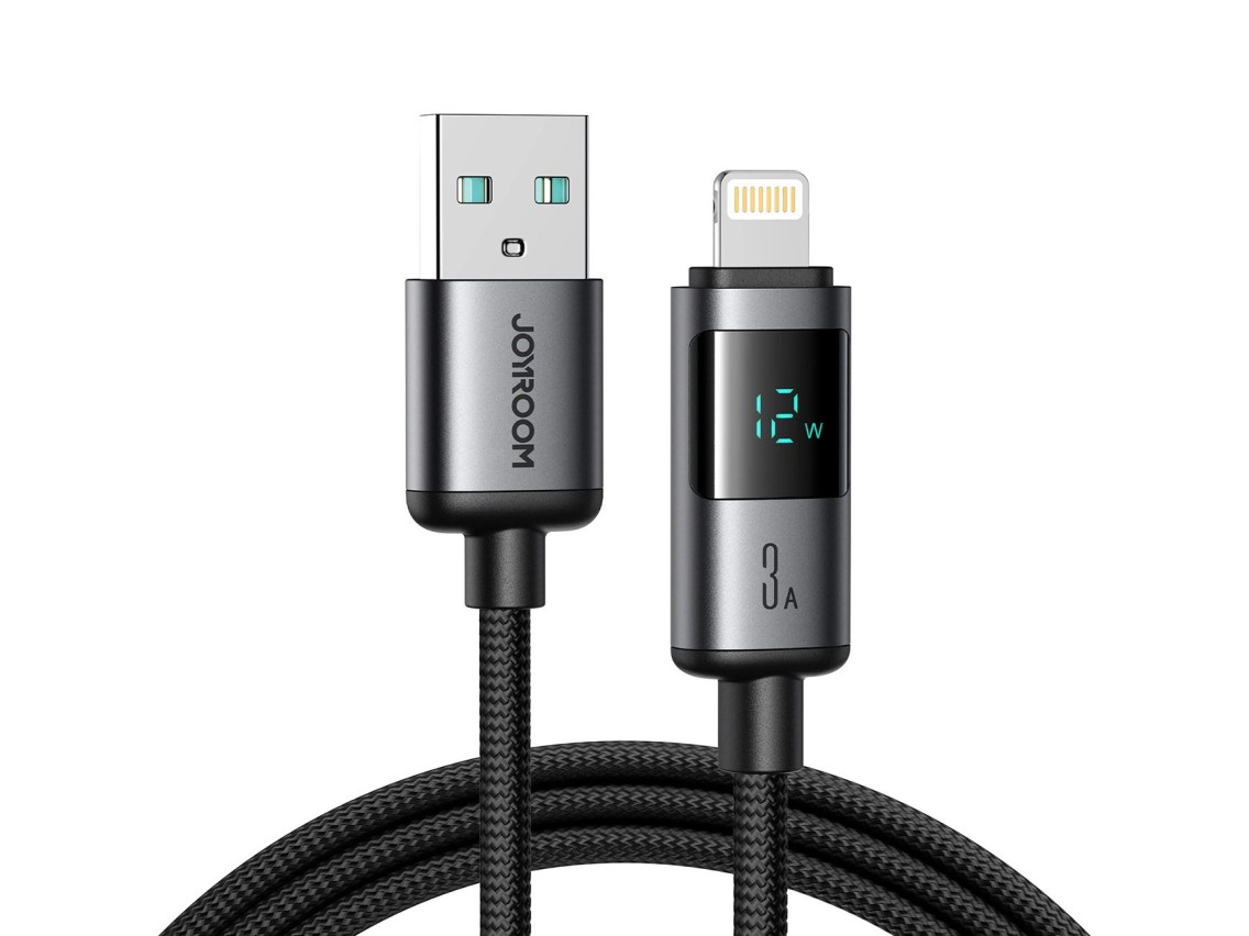Joyroom S-A16 Pro Prism Series 3A USB-A - Lightning Cable with Display 1.2m - Black