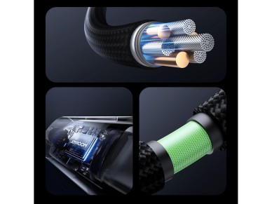 Joyroom S-A16 Pro Prism Series 3A USB-A - Cabo Lightning com Display 1,2 m - Preto