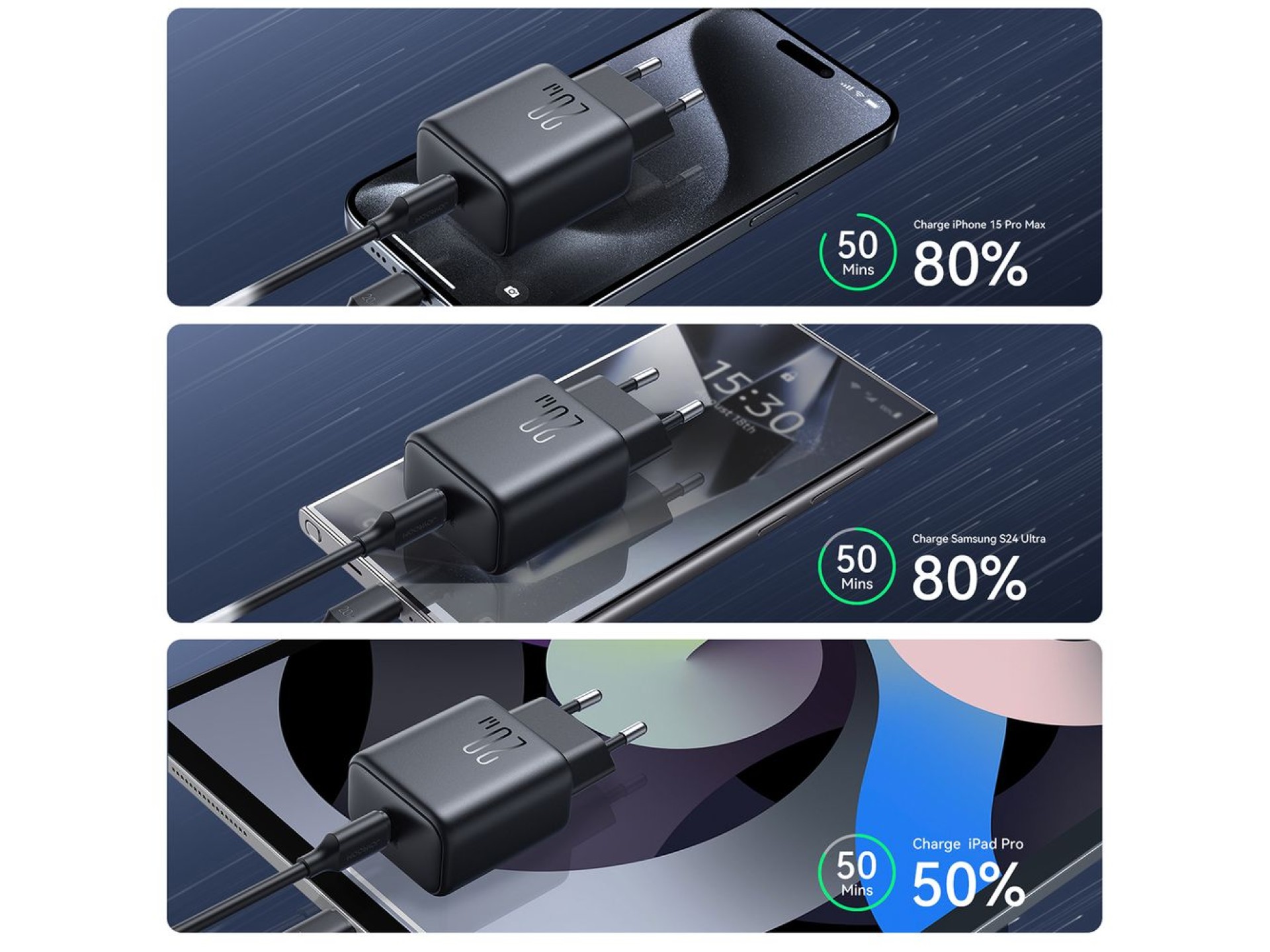 Joyroom JR-TCF20 USB-C PD 20W network charger - black