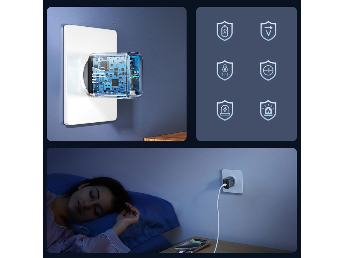 Joyroom JR-TCF20 USB-C PD 20W network charger - black