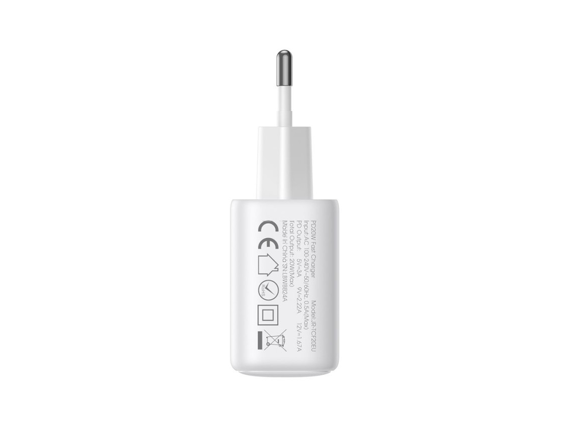 Cargador de red Joyroom JR-TCF20 USB-C PD de 20 W - blanco