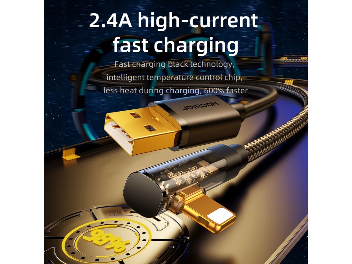 Joyroom Gaming Cable S-UL012A6 Lightning (angled) / USB-A (straight) 2.4A 1.2 m - blue