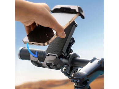 Soporte de manillar a prueba de golpes Joyroom JR-ZS428 para motocicleta, bicicleta y scooter - negr