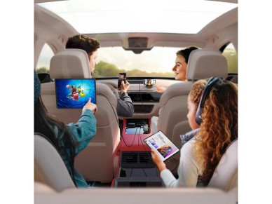 Cargador de coche Joyroom JR-CCL05 4 en 1 de 30 W con 2 cables retr�ctiles integrados - Gris oscuro