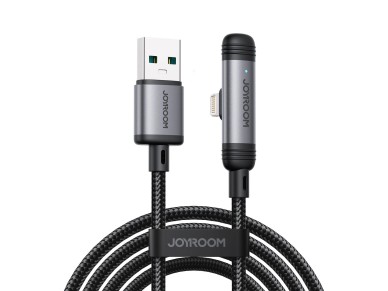 Cable USB-A - Lightning 3A Joyroom S-A56 EnjoyX Series de 90°, 1,2 m, color negro Cable USB-A - Lightning 3A Joyroom S-A56 EnjoyX Series de 90°, 1,2 m, color negro