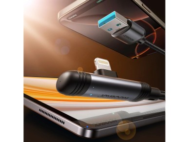 Joyroom S-A56 EnjoyX Series 90� USB-A - Cabo Lightning 3A 1,2 m - preto