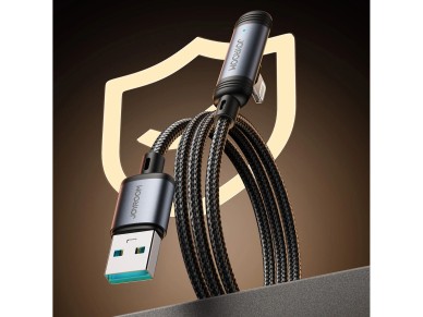 Joyroom S-A56 EnjoyX Series 90� USB-A - Cabo Lightning 3A 1,2 m - preto