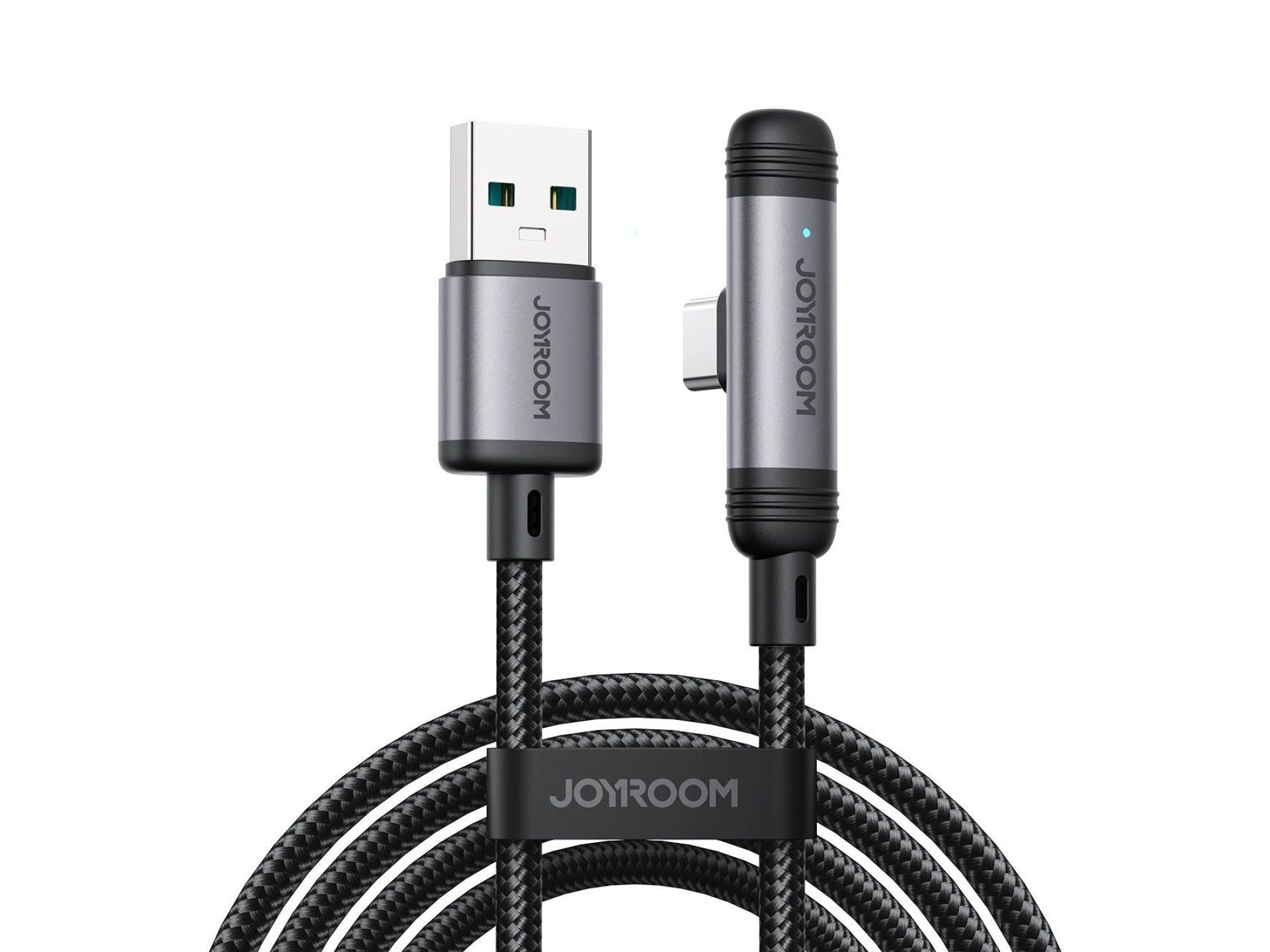 Joyroom S-A56 EnjoyX Series 90° USB-A - Cabo USB-C 3A 1,2 m - preto