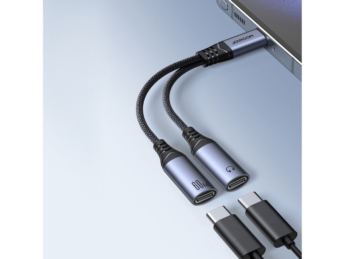 Joyroom SY-C03 USB-C to 2x USB-C 2in1 DAC adapter - black