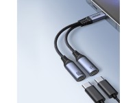 Adaptador DAC 2 em 1 Joyroom SY-C03 USB-C para 2x USB-C - preto