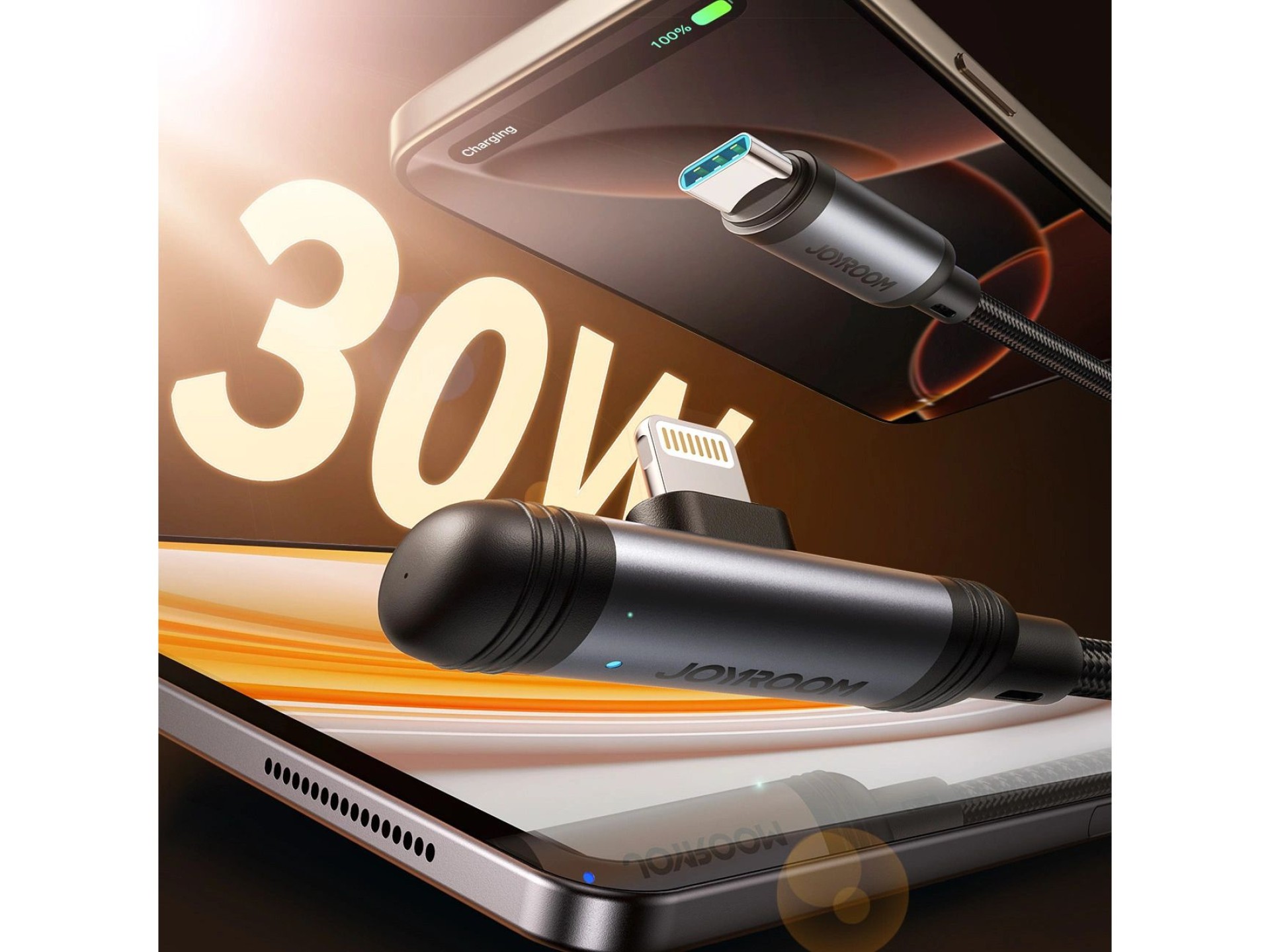 Joyroom S-A56 EnjoyX Series 90° USB-C - Lightning cable 30W 1.2m - black