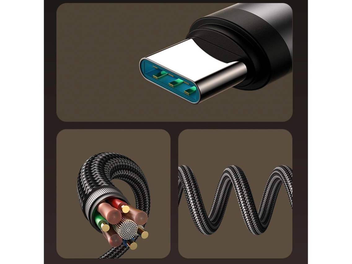 Joyroom S-A56 EnjoyX Series 90° USB-C - Cabo USB-C 60 W 1,2 m - preto